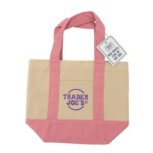 Trader Joe’s mini tote bag pink